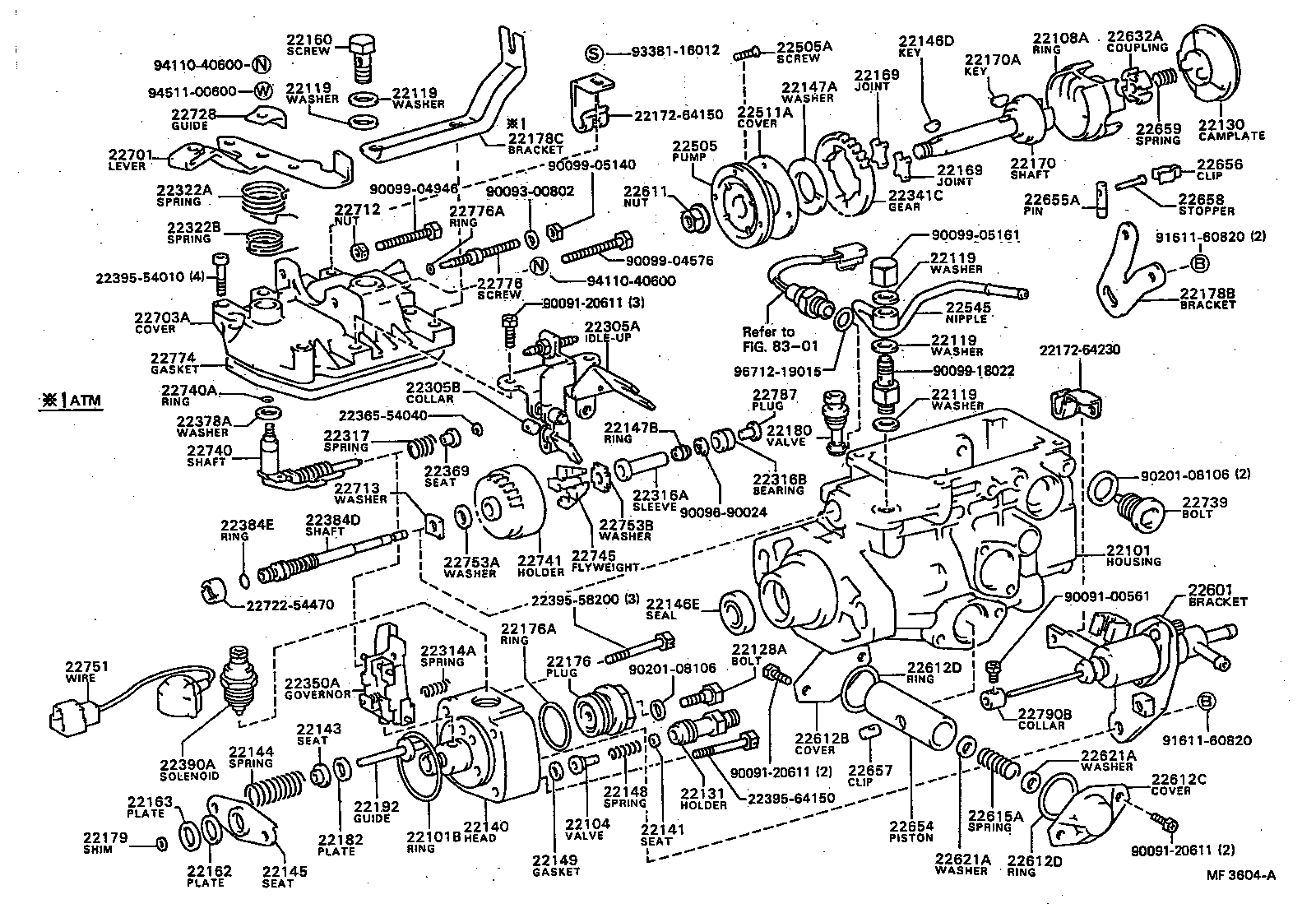  CARINA FF |  INJECTION PUMP BODY