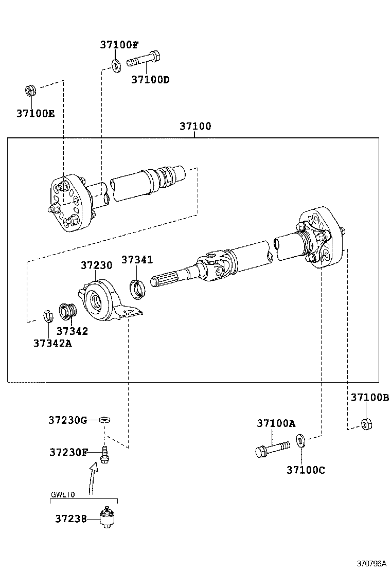  GS250 350 450H |  PROPELLER SHAFT UNIVERSAL JOINT