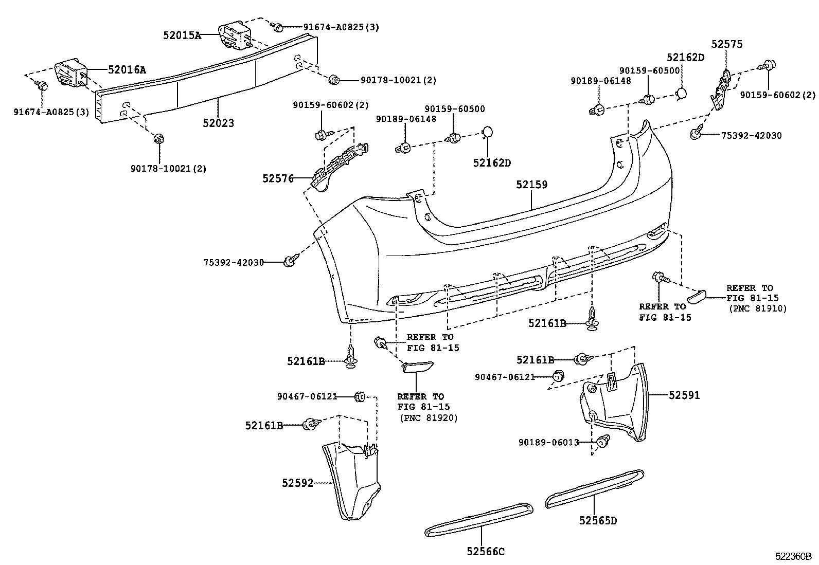  CT200H |  REAR BUMPER BUMPER STAY