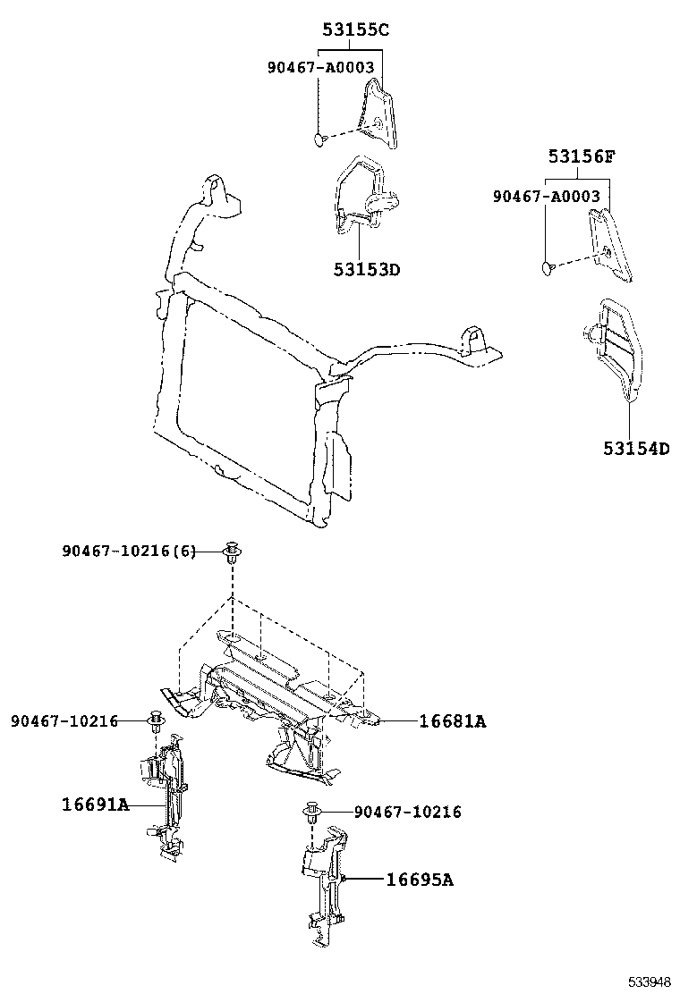  RAV4 NAP |  FRONT FENDER APRON DASH PANEL