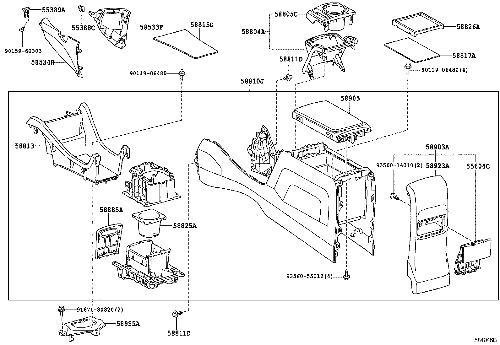  PRIUS V |  CONSOLE BOX BRACKET