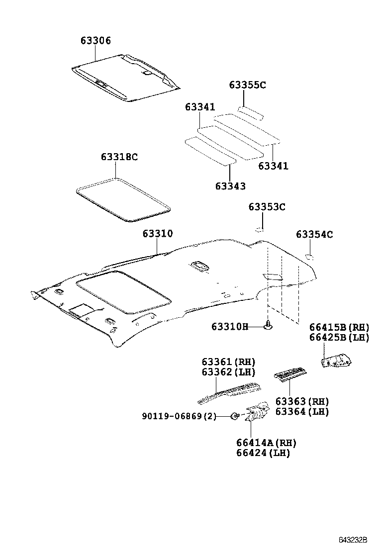  RAV4 NAP |  ROOF HEADLINING SILENCER PAD