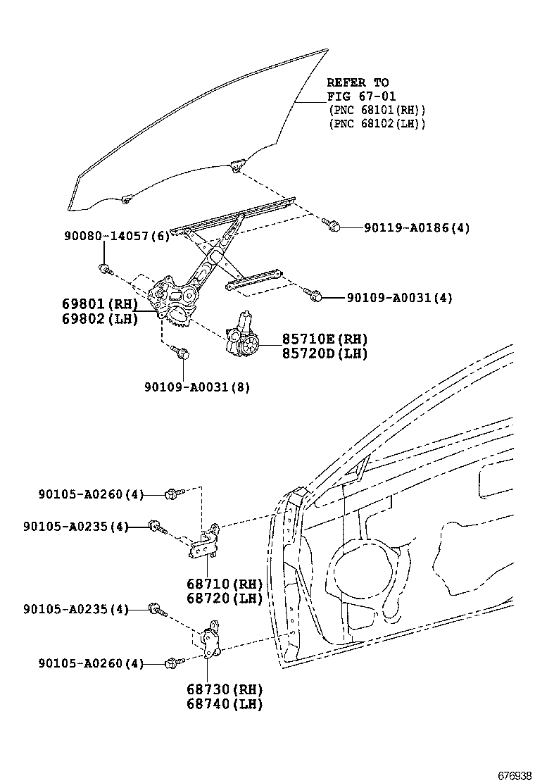  CAMRY |  FRONT DOOR WINDOW REGULATOR HINGE