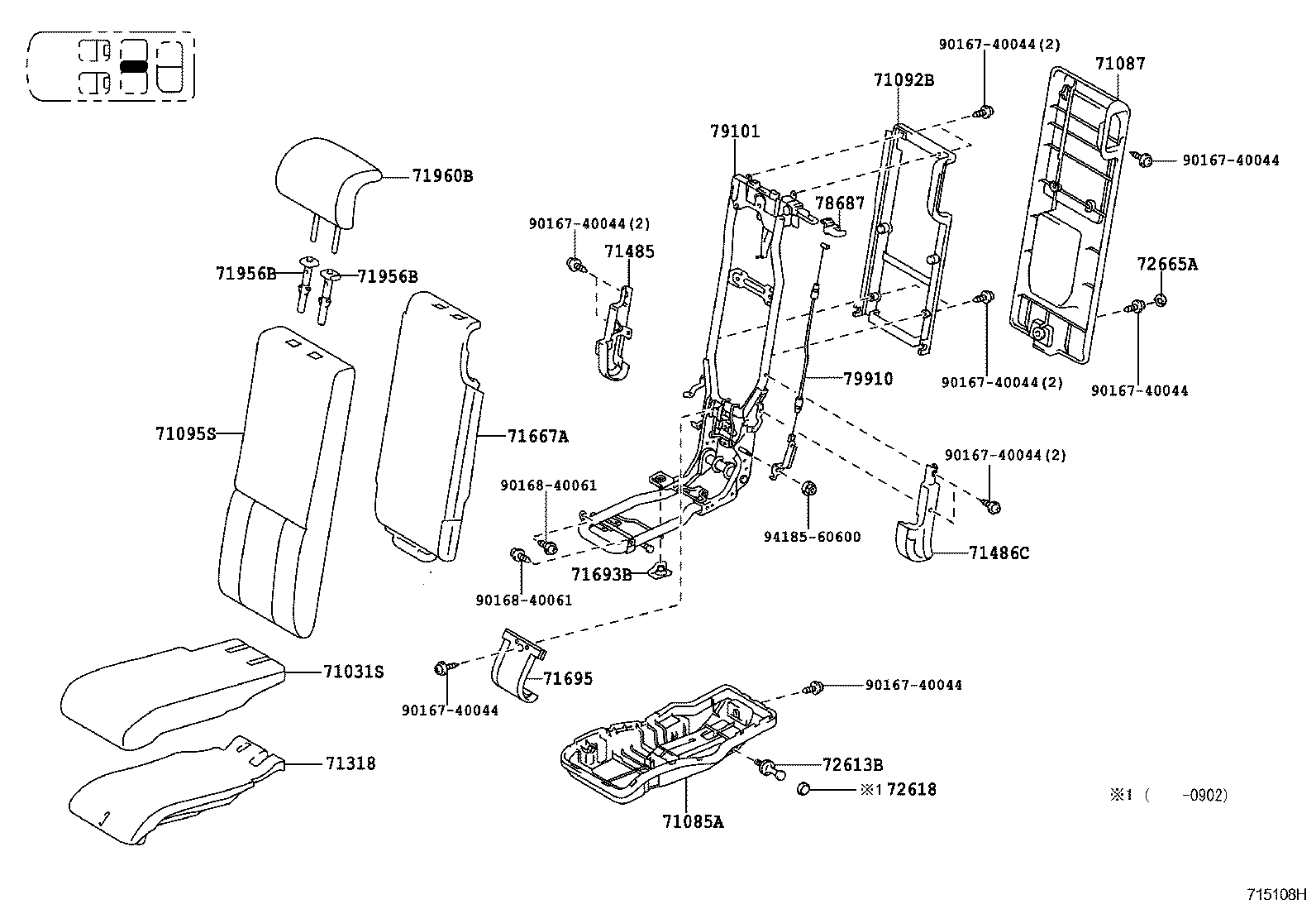  HIGHLANDER |  REAR SEAT SEAT TRACK