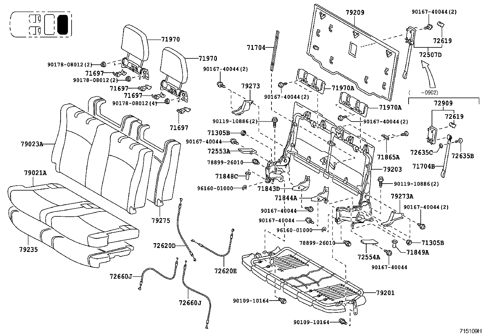  HIGHLANDER |  REAR SEAT SEAT TRACK