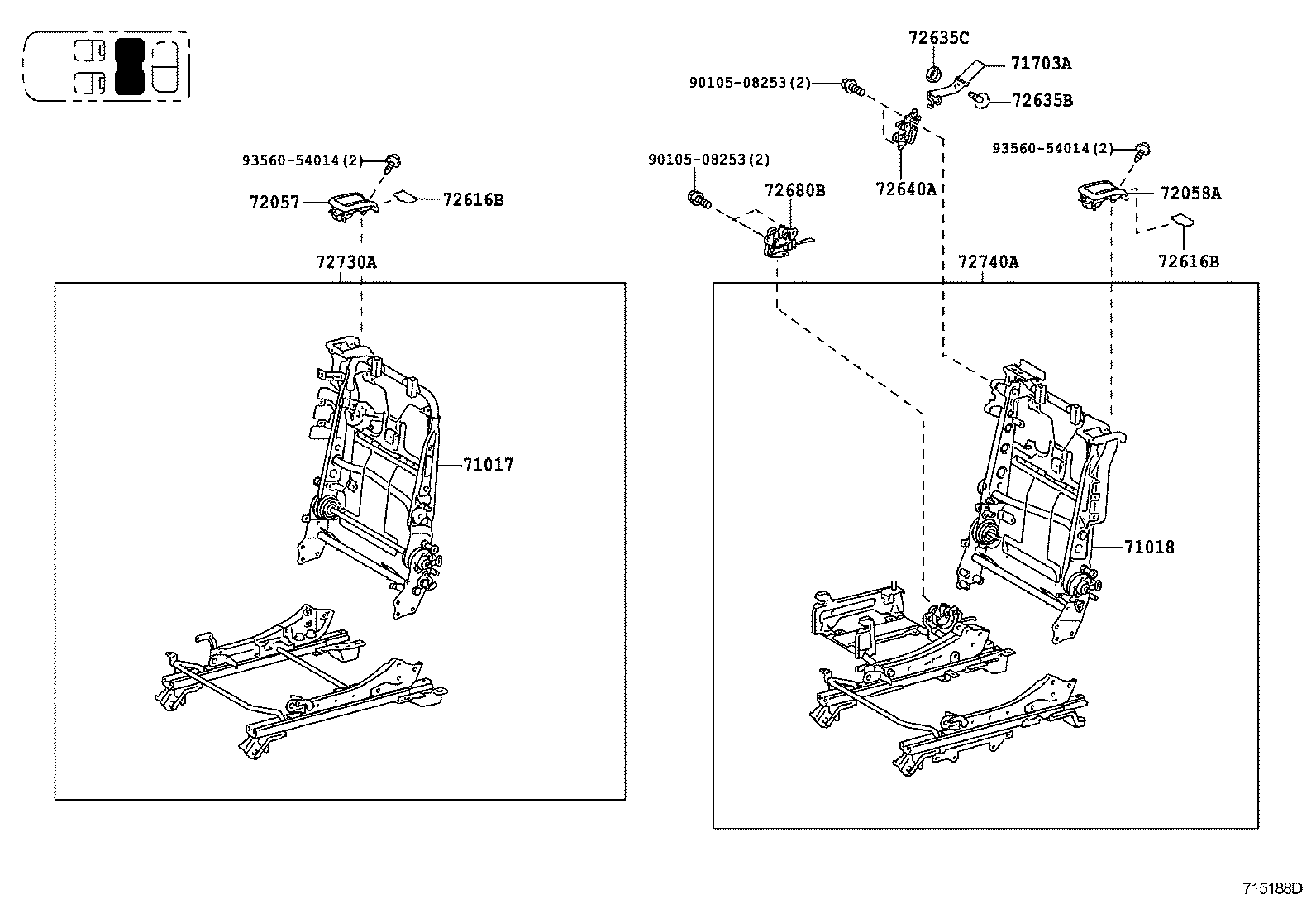  HIGHLANDER |  REAR SEAT SEAT TRACK