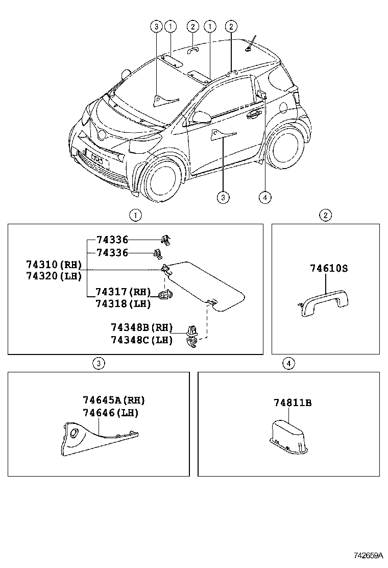  SCION IQ |  ARMREST VISOR