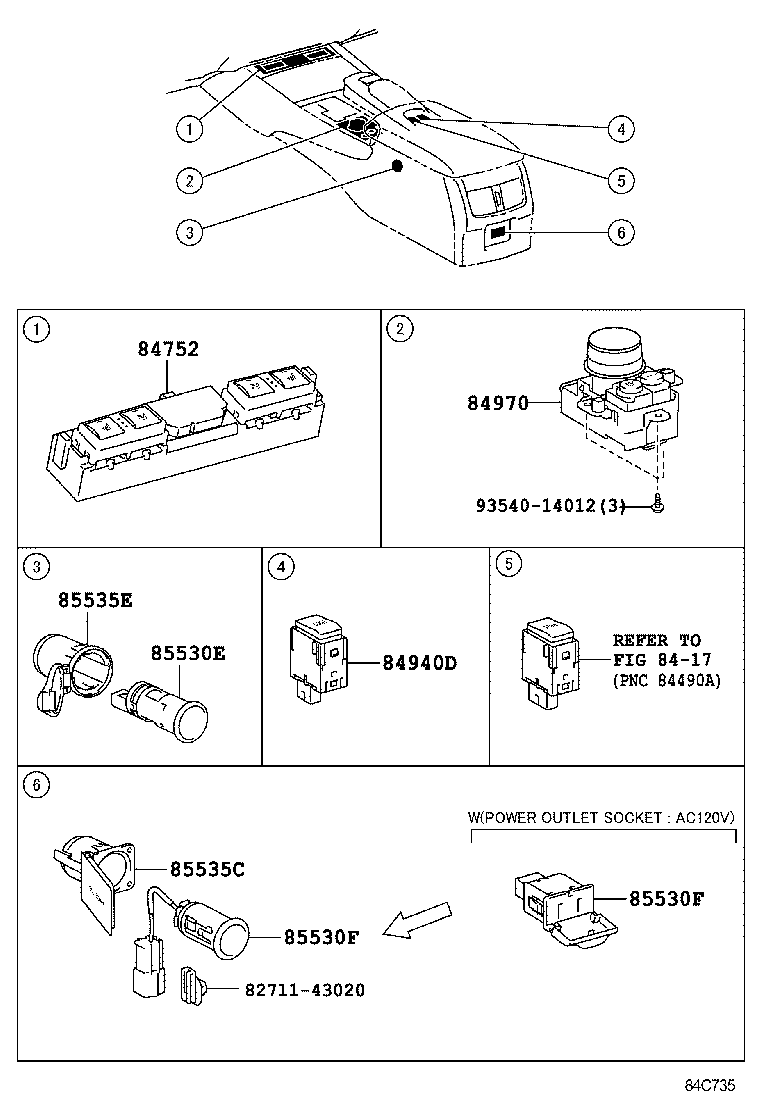  GS250 350 450H |  SWITCH RELAY COMPUTER