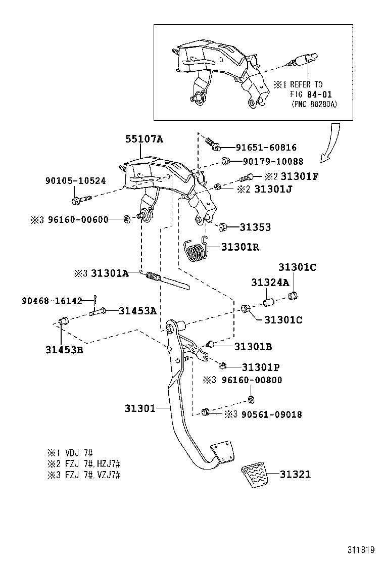  LAND CRUISER 70 |  CLUTCH PEDAL FLEXIBLE HOSE