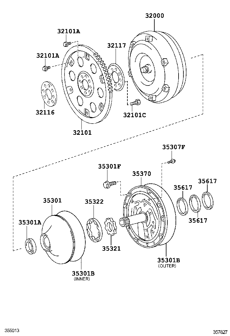  IS250 350 |  TORQUE CONVERTER FRONT OIL PUMP CHAIN ATM