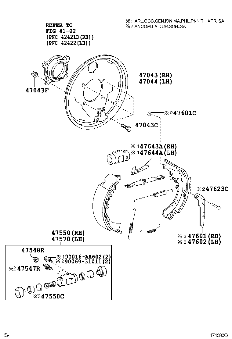  HILUX |  REAR DRUM BRAKE WHEEL CYLINDER BACKING PLATE