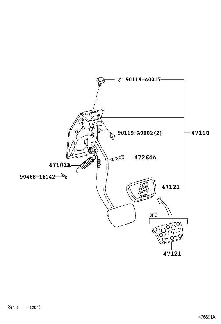  RX350 450H |  BRAKE PEDAL BRACKET