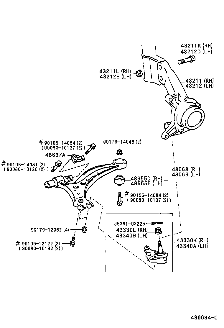  ES300 |  FRONT AXLE ARM STEERING KNUCKLE