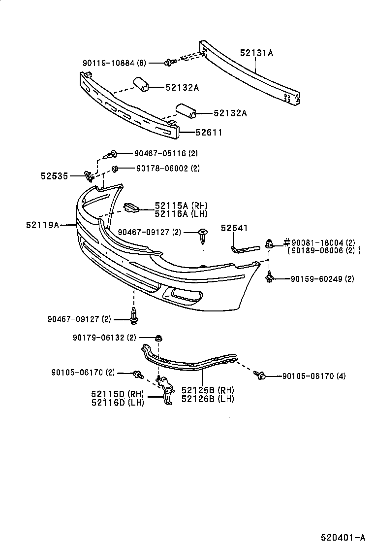  ES300 |  FRONT BUMPER BUMPER STAY