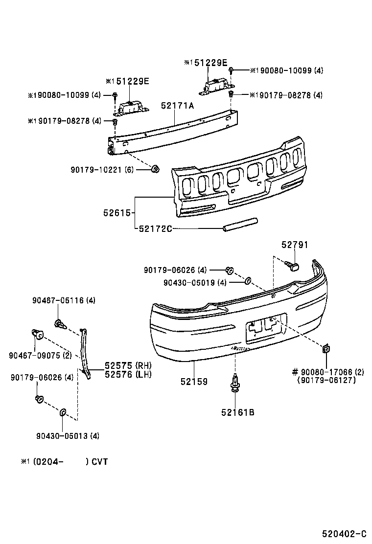  ES300 |  REAR BUMPER BUMPER STAY