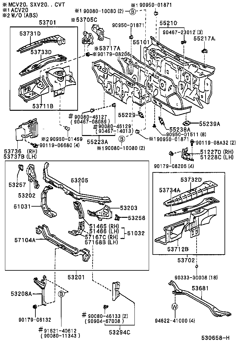  ES300 |  FRONT FENDER APRON DASH PANEL