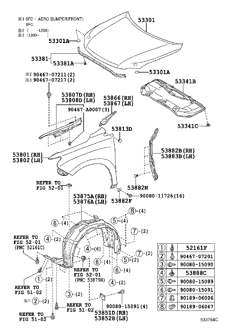  RX350 450H |  HOOD FRONT FENDER