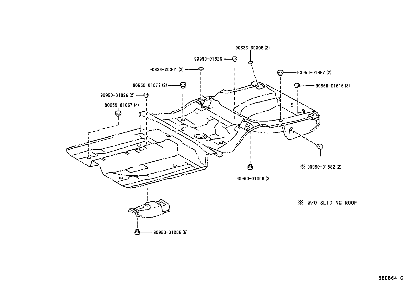  ES300 |  FLOOR PAN LOWER BACK PANEL