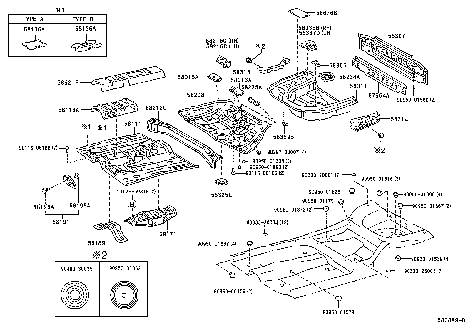  ES300 |  FLOOR PAN LOWER BACK PANEL