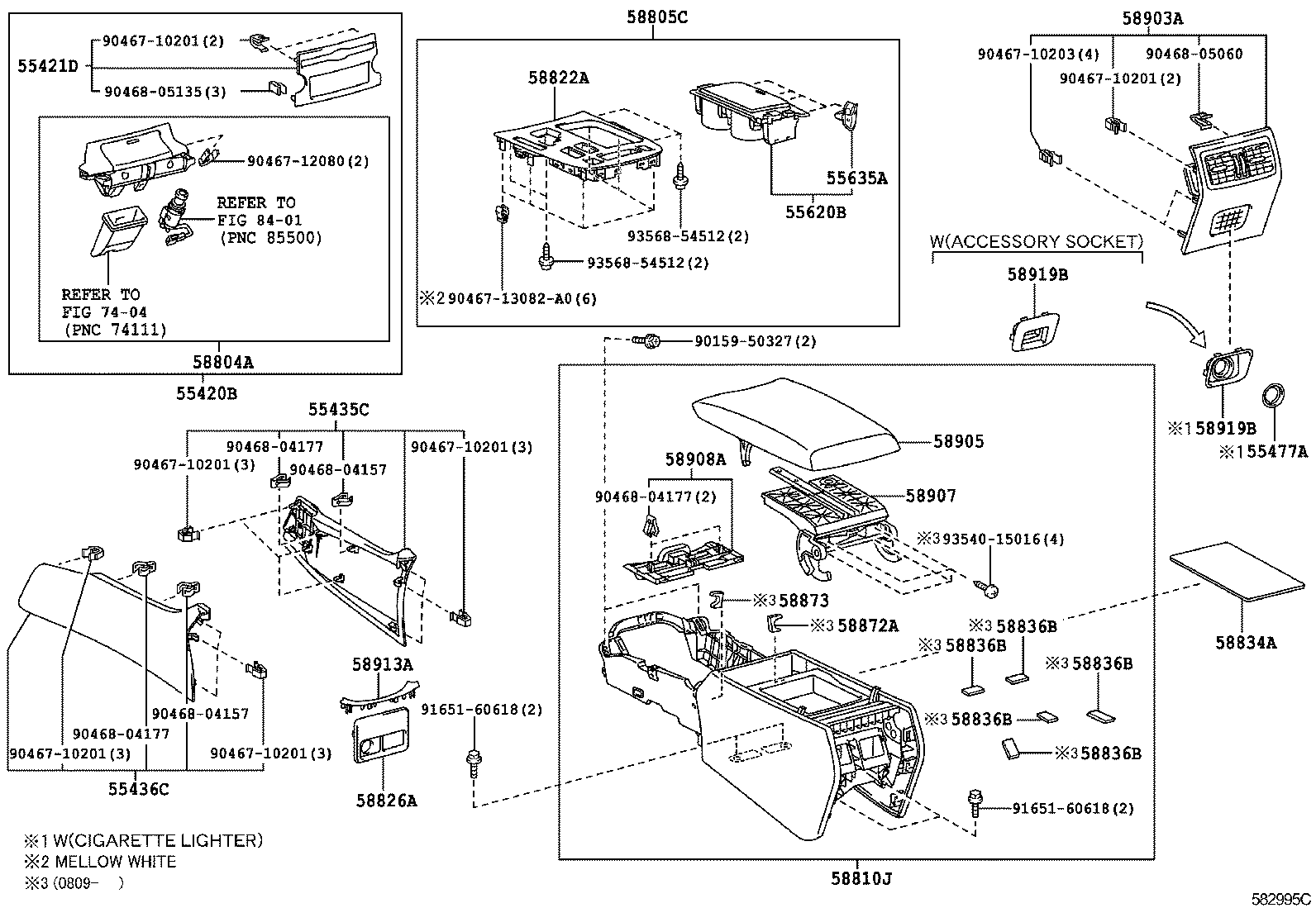  LS600HL |  CONSOLE BOX BRACKET