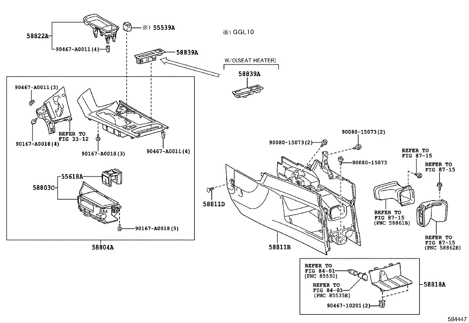  RX350 450H |  CONSOLE BOX BRACKET