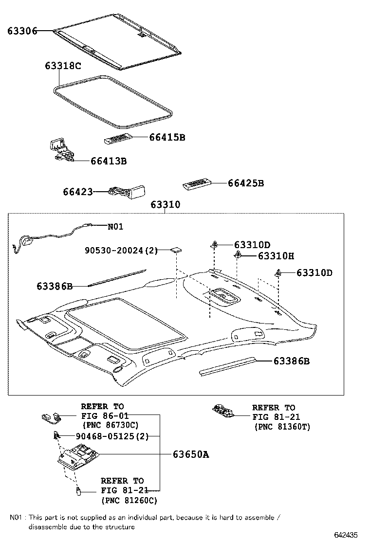  CAMRY HV JPP |  ROOF HEADLINING SILENCER PAD