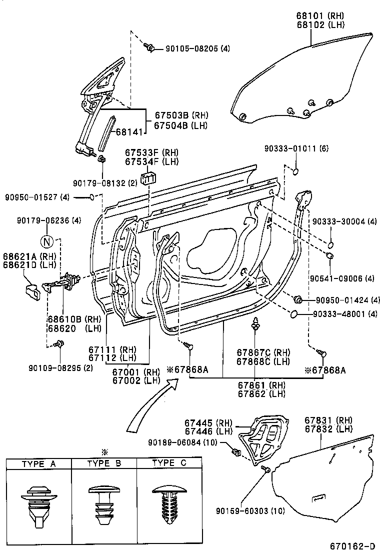  ES300 |  FRONT DOOR PANEL GLASS