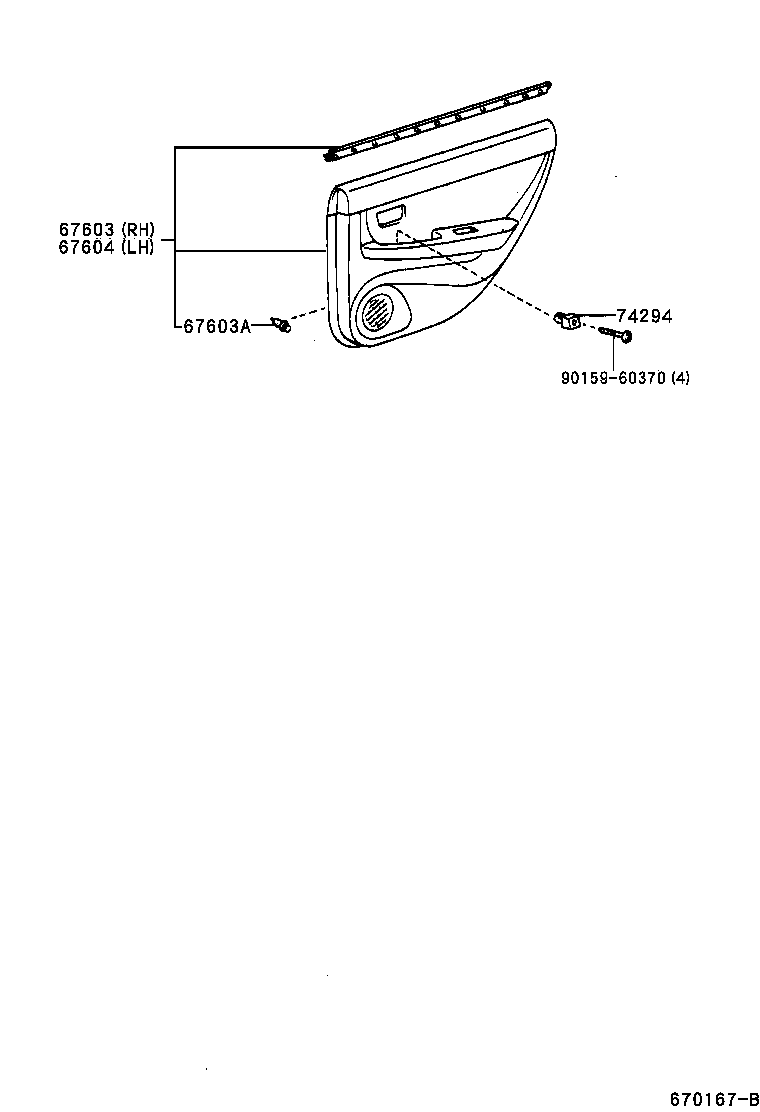  ES300 |  REAR DOOR PANEL GLASS