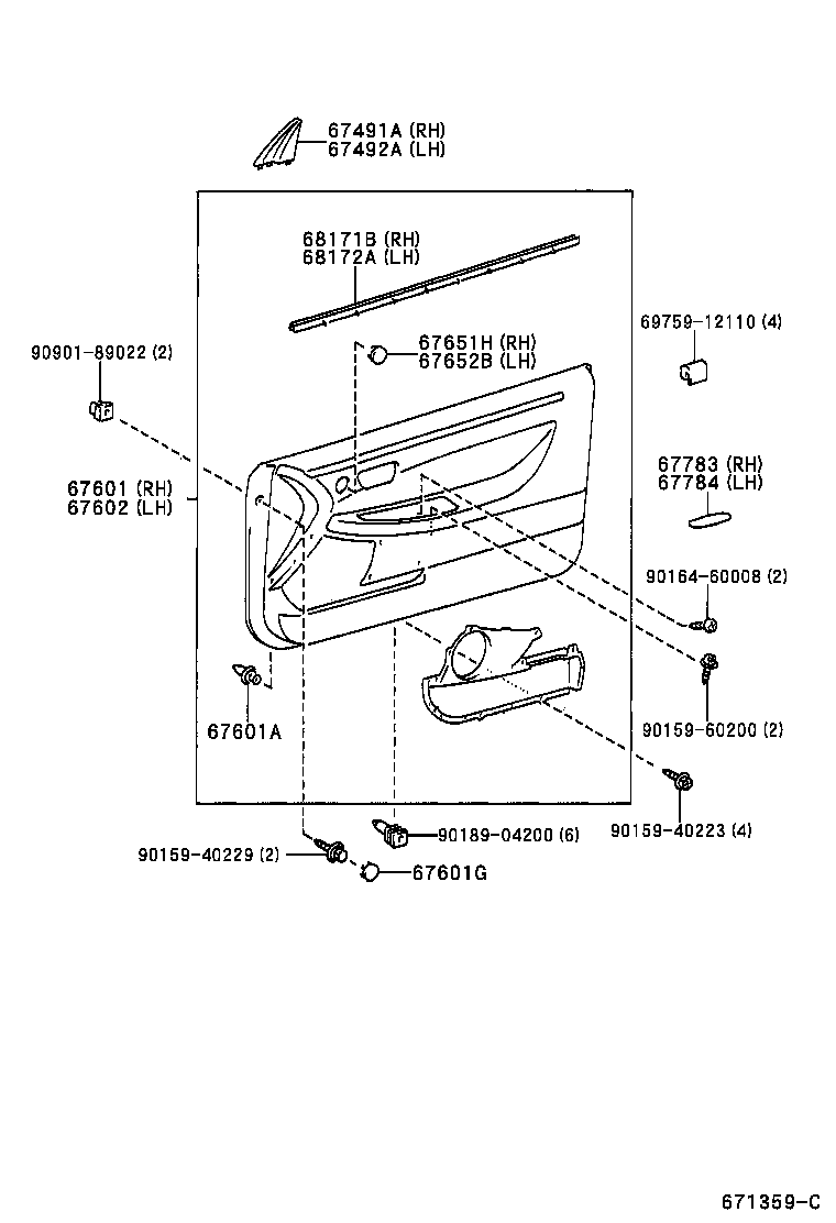  ES300 |  FRONT DOOR PANEL GLASS