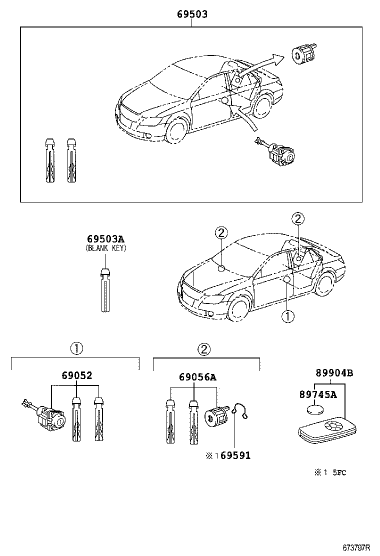  AVALON |  LOCK CYLINDER SET