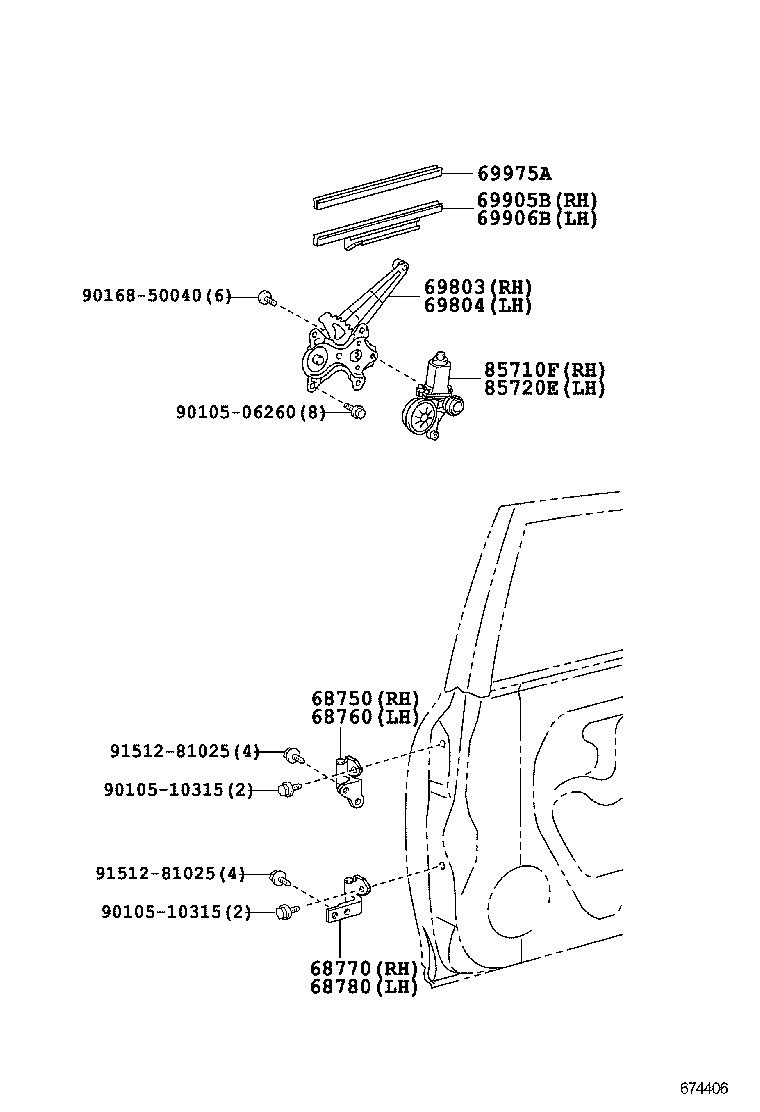  GS450H |  REAR DOOR WINDOW REGULATOR HINGE