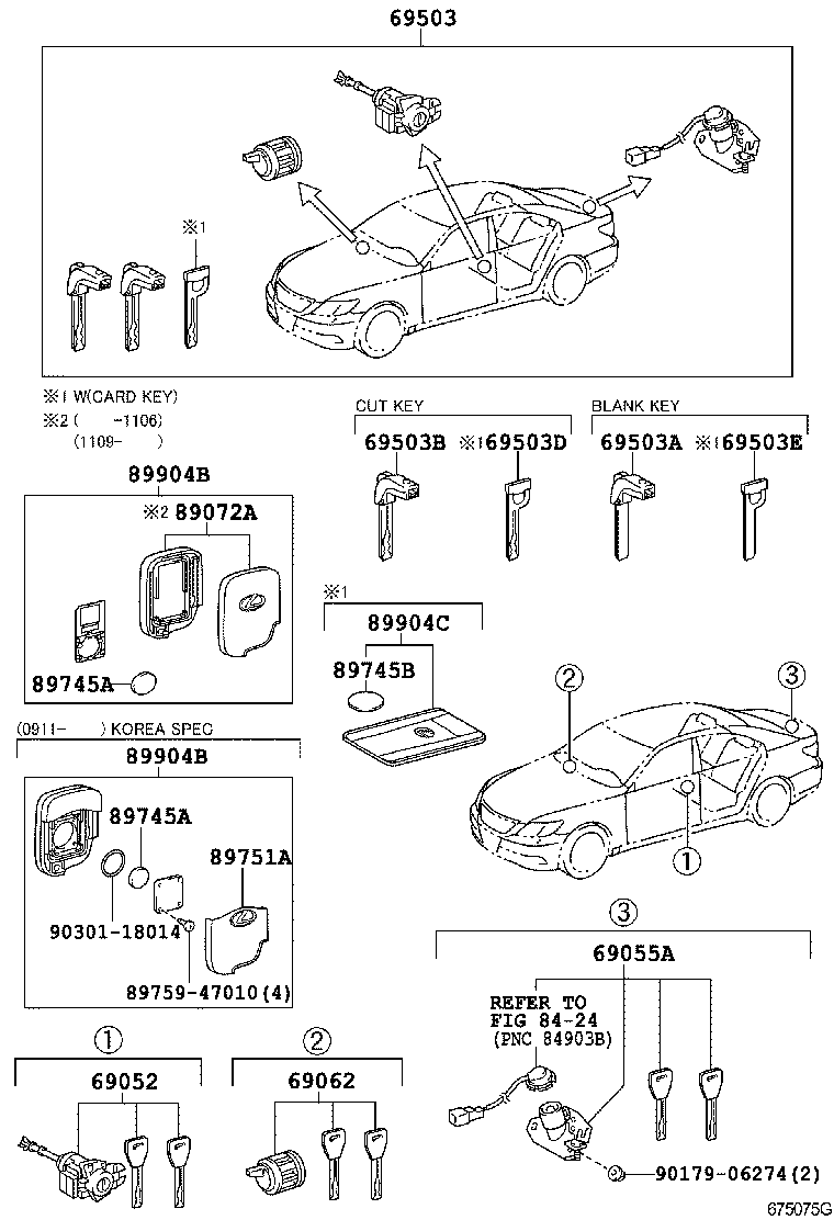  LS600HL |  LOCK CYLINDER SET