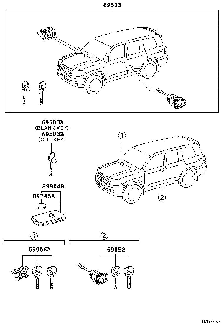  LAND CRUISER 200 |  LOCK CYLINDER SET