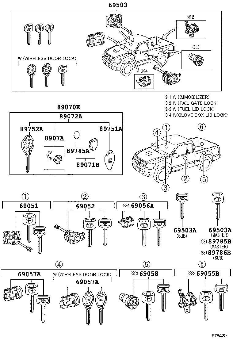  HILUX |  LOCK CYLINDER SET