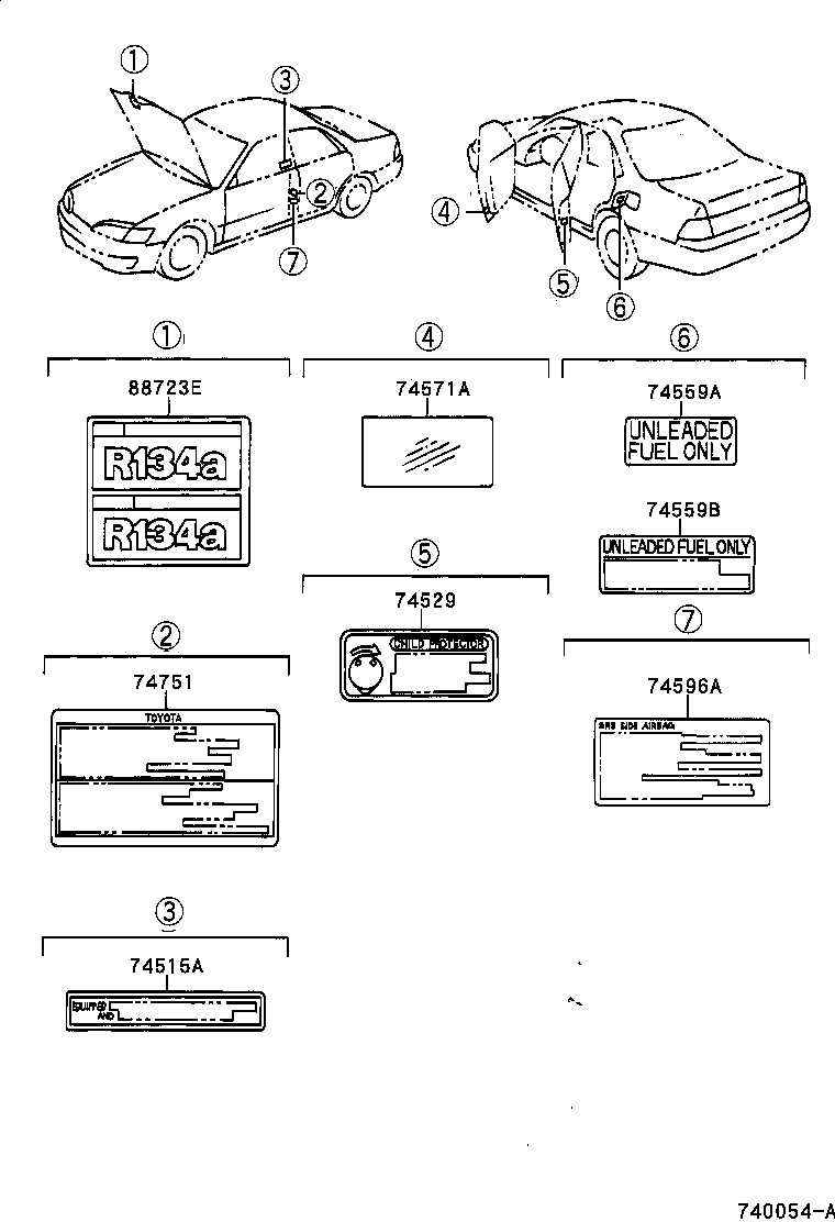  ES300 |  CAUTION PLATE EXTERIOR INTERIOR