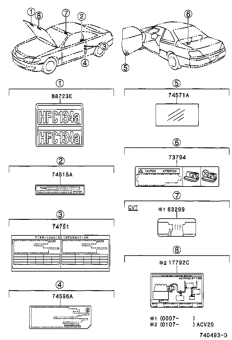  ES300 |  CAUTION PLATE EXTERIOR INTERIOR