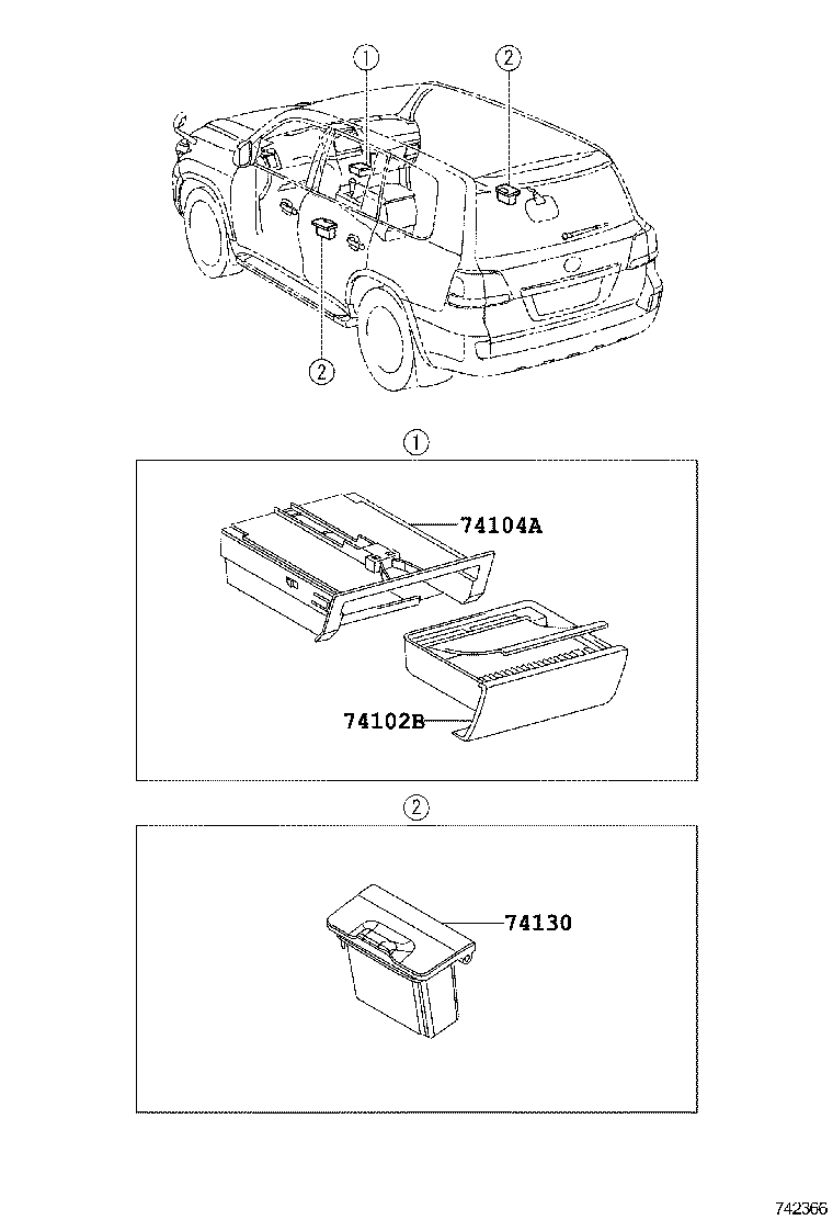  LAND CRUISER 200 |  ASH RECEPTACLE