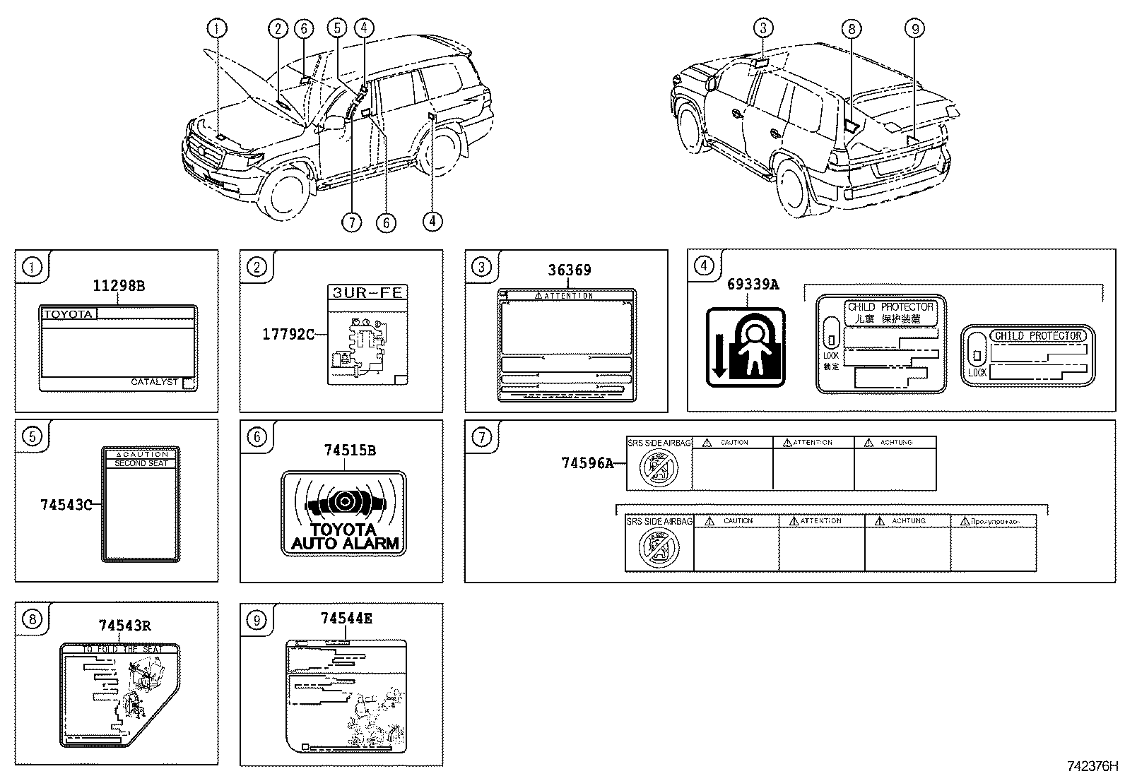  LAND CRUISER 200 |  CAUTION PLATE