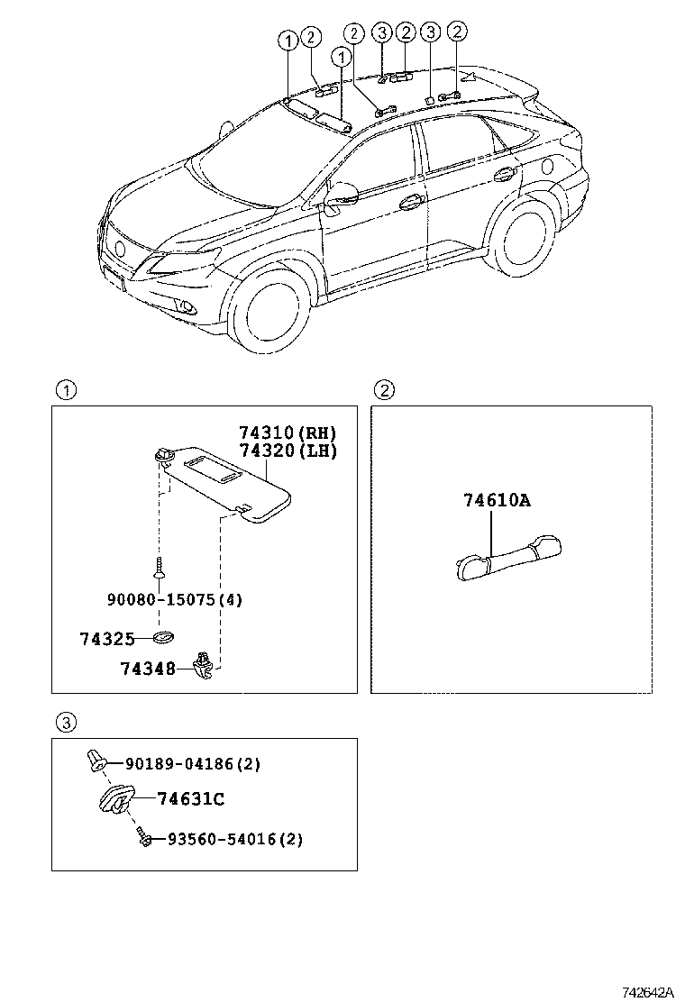  RX350 450H |  ARMREST VISOR