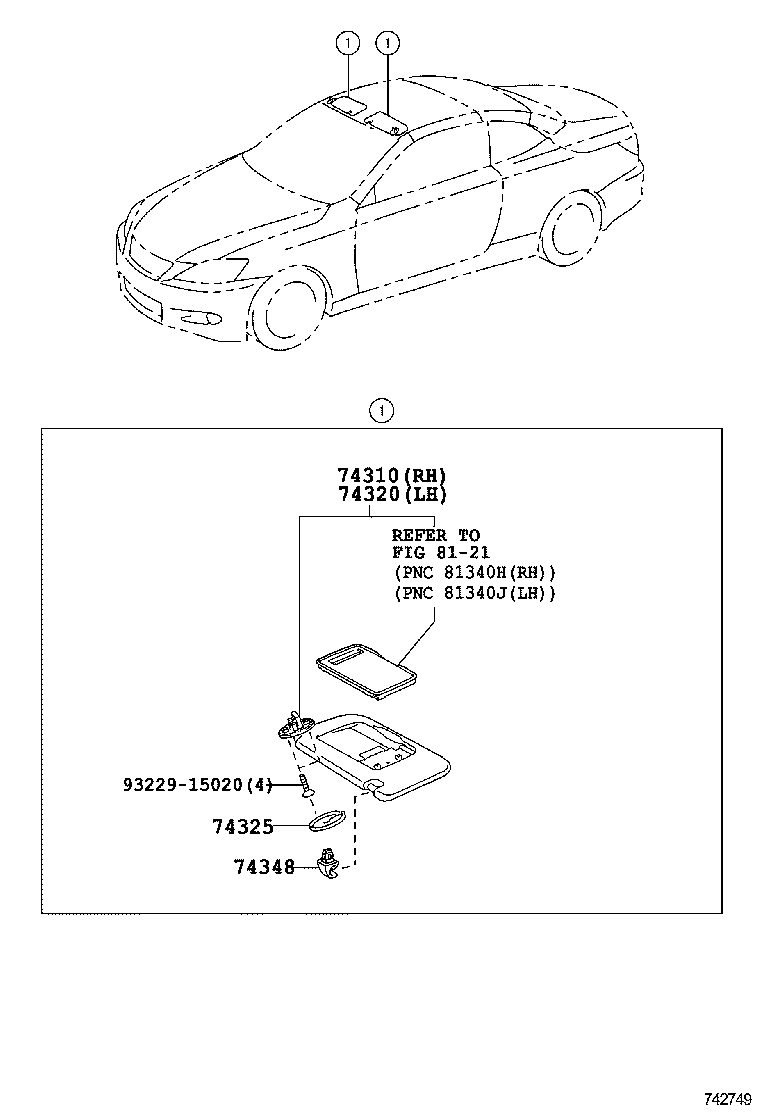  IS250C 350C |  ARMREST VISOR