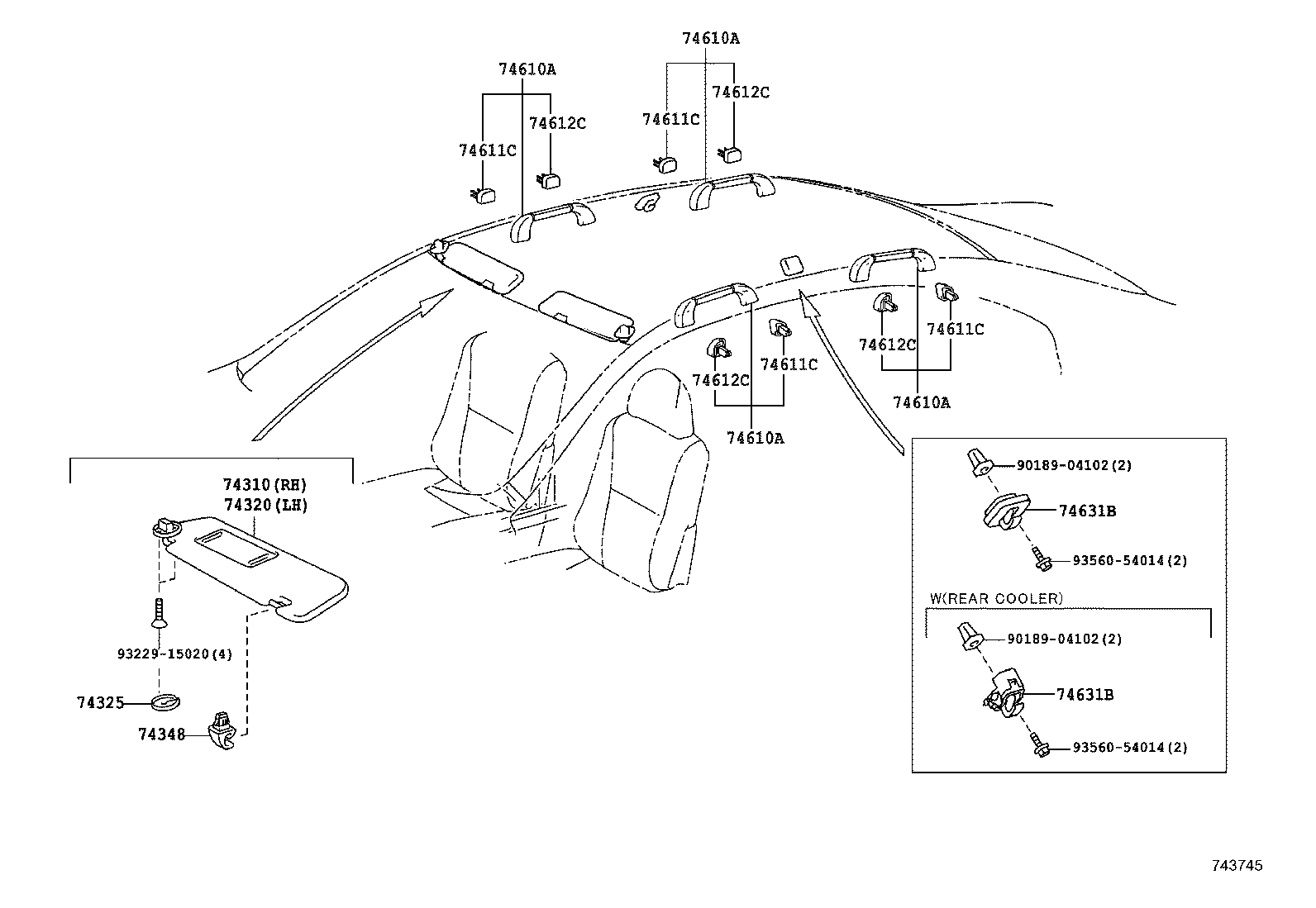  LS600HL |  ARMREST VISOR