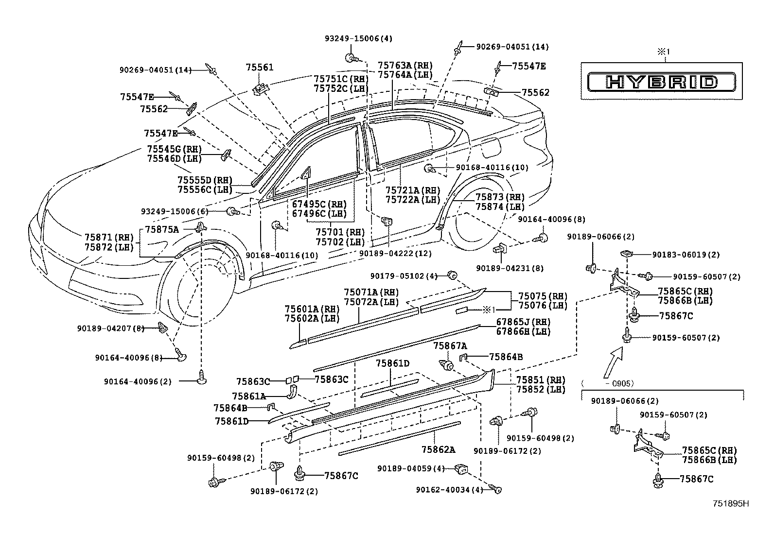  LS600HL |  SIDE MOULDING