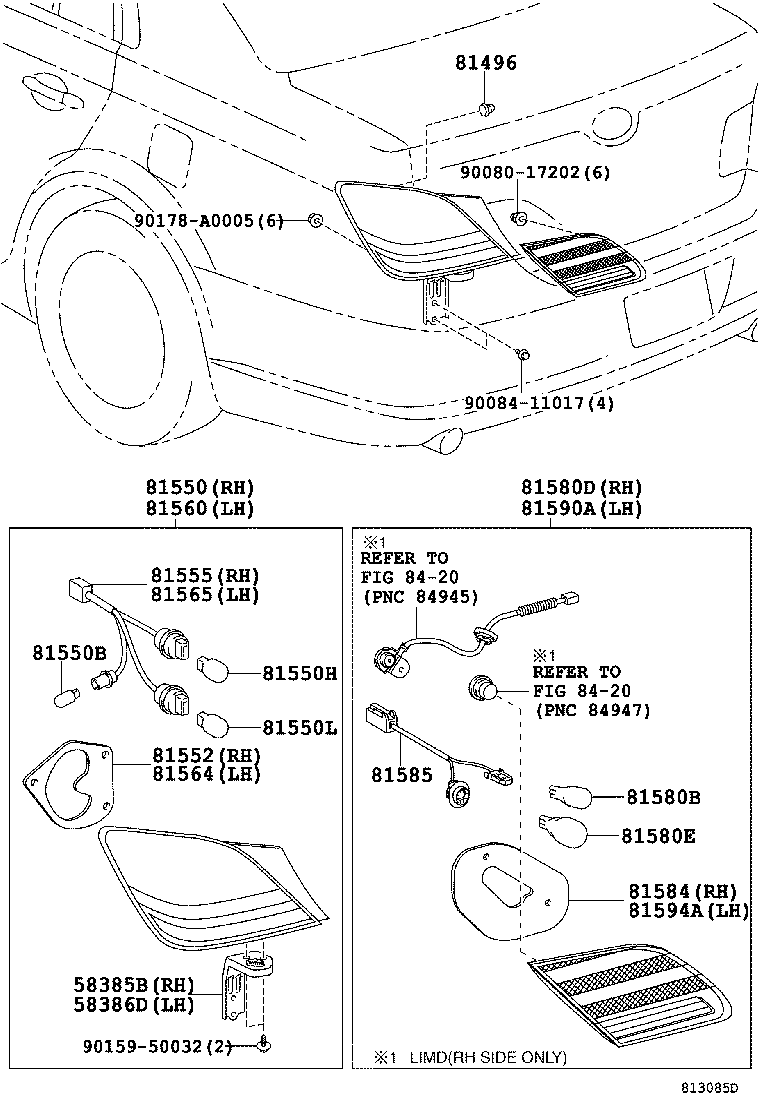  AVALON |  REAR COMBINATION LAMP