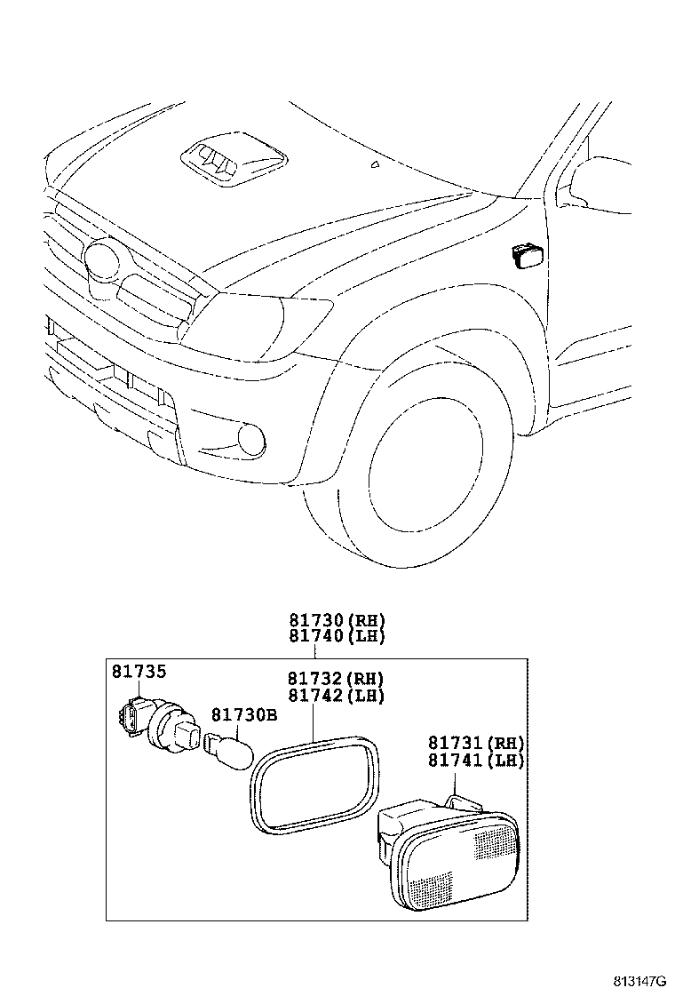  HILUX |  SIDE TURN SIGNAL LAMP OUTER MIRROR LAMP