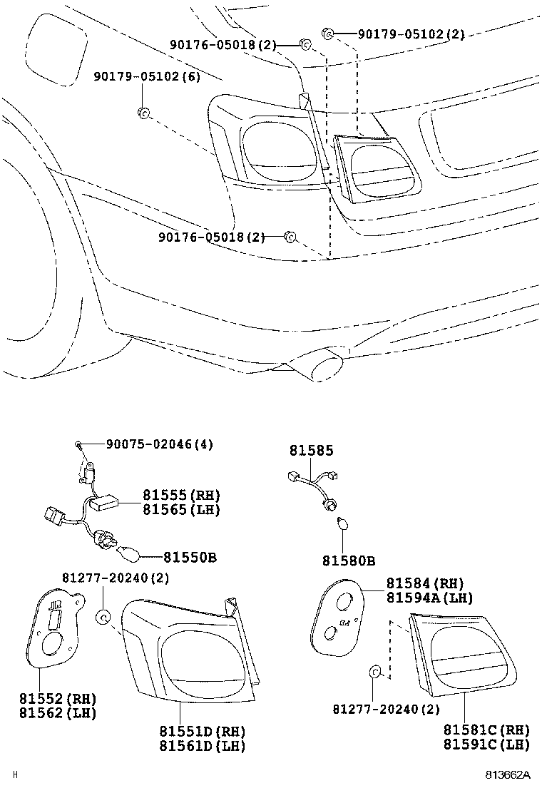  GS450H |  REAR COMBINATION LAMP