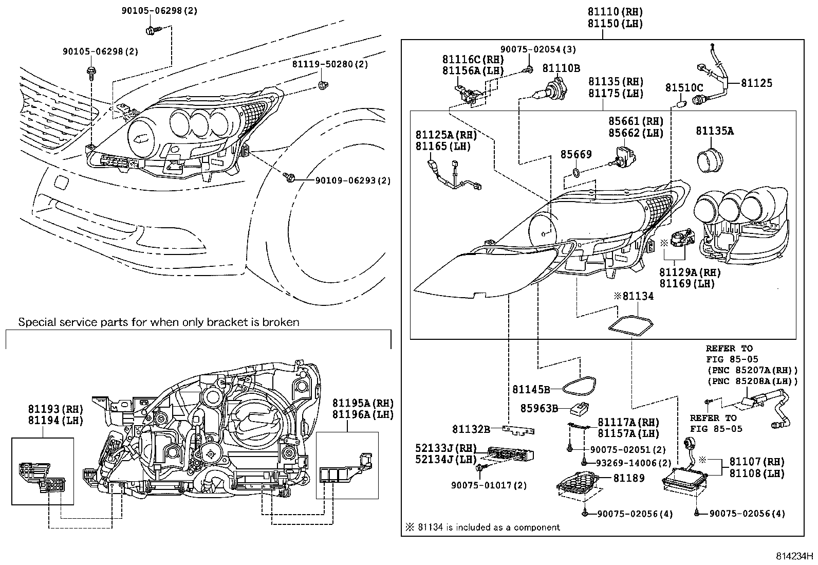  LS600HL |  HEADLAMP