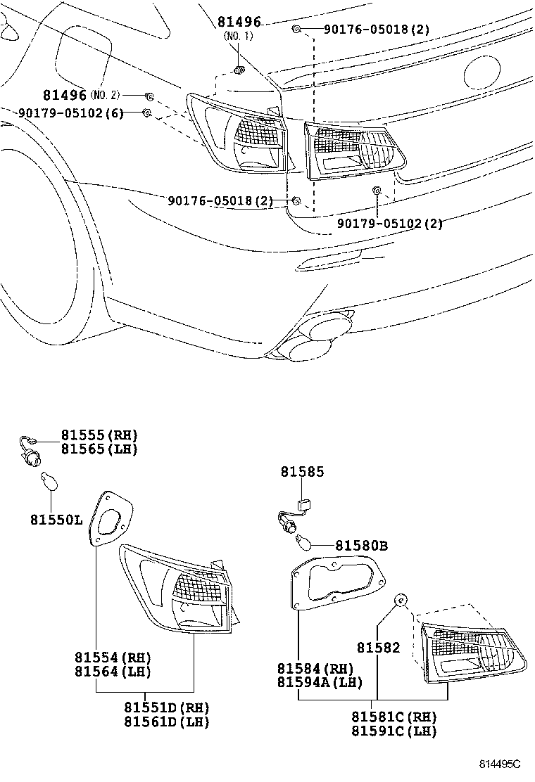  IS F |  REAR COMBINATION LAMP