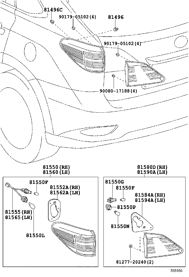  RX350 450H |  REAR COMBINATION LAMP