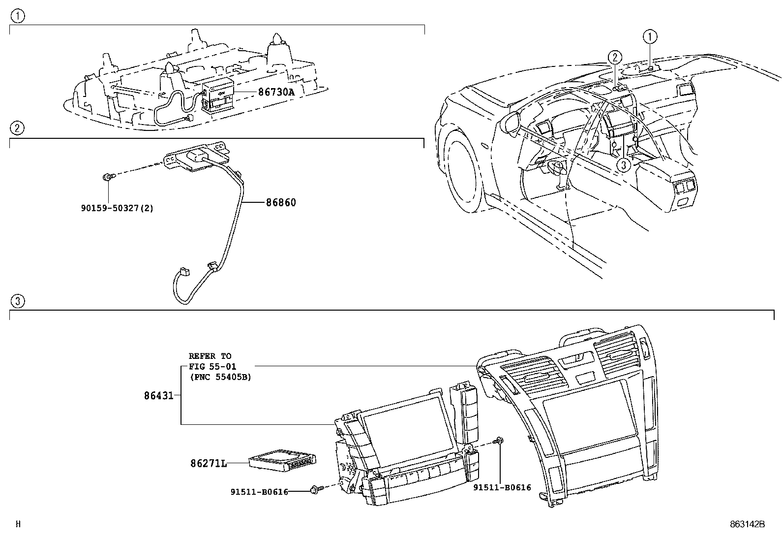  LS600HL |  NAVIGATION FRONT MONITOR DISPLAY