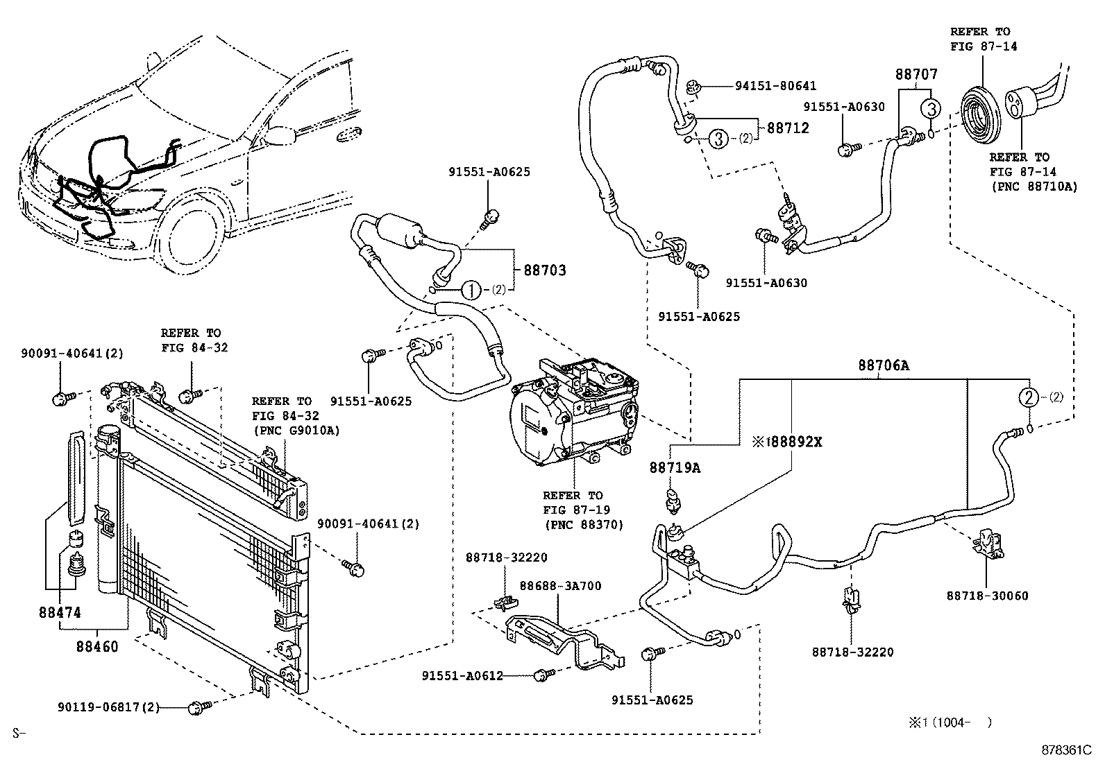  GS450H |  HEATING AIR CONDITIONING COOLER PIPING